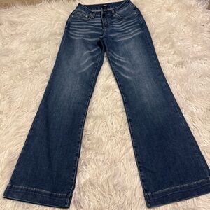 Flamingals wide leg stretchy Size S denim jeans FG9-8 W28x31